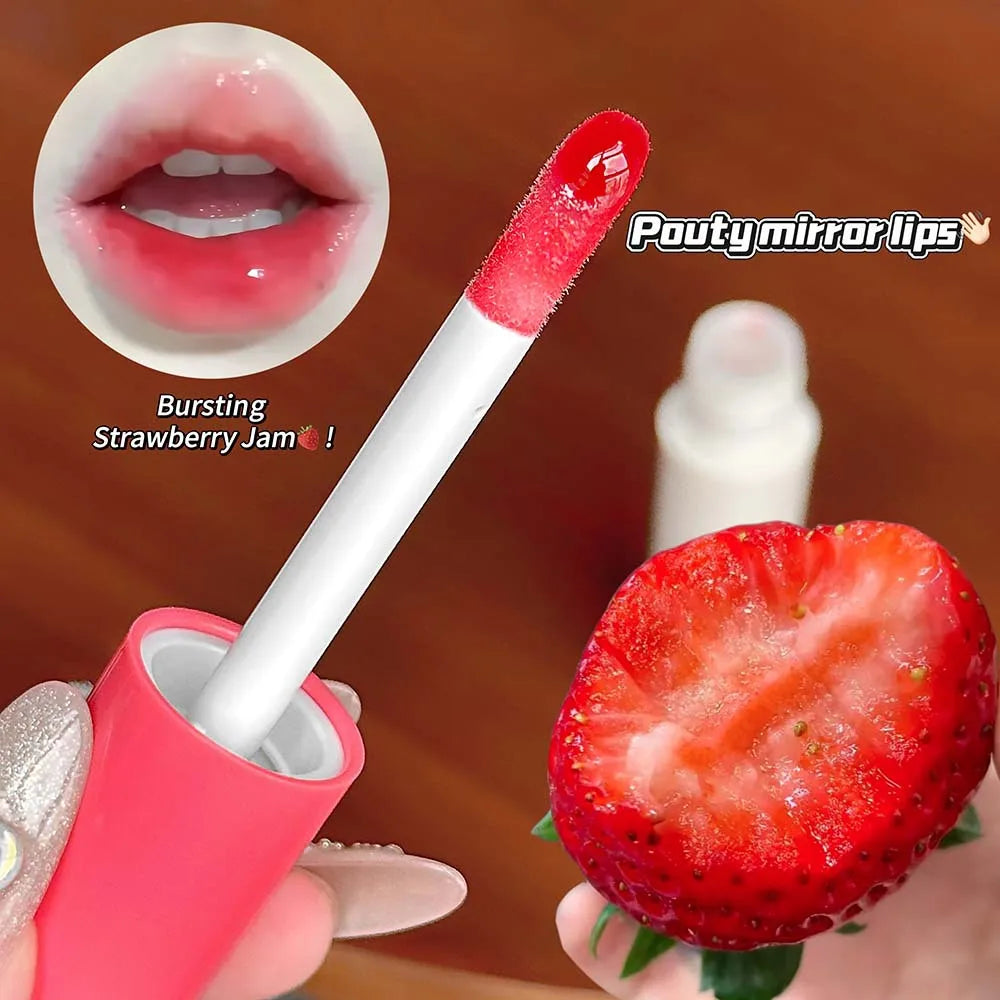 Tinted Lip Serum Oil | Glassy Mirror Lip Gloss & Hydrating Tint Tinted Lip Serum QXL