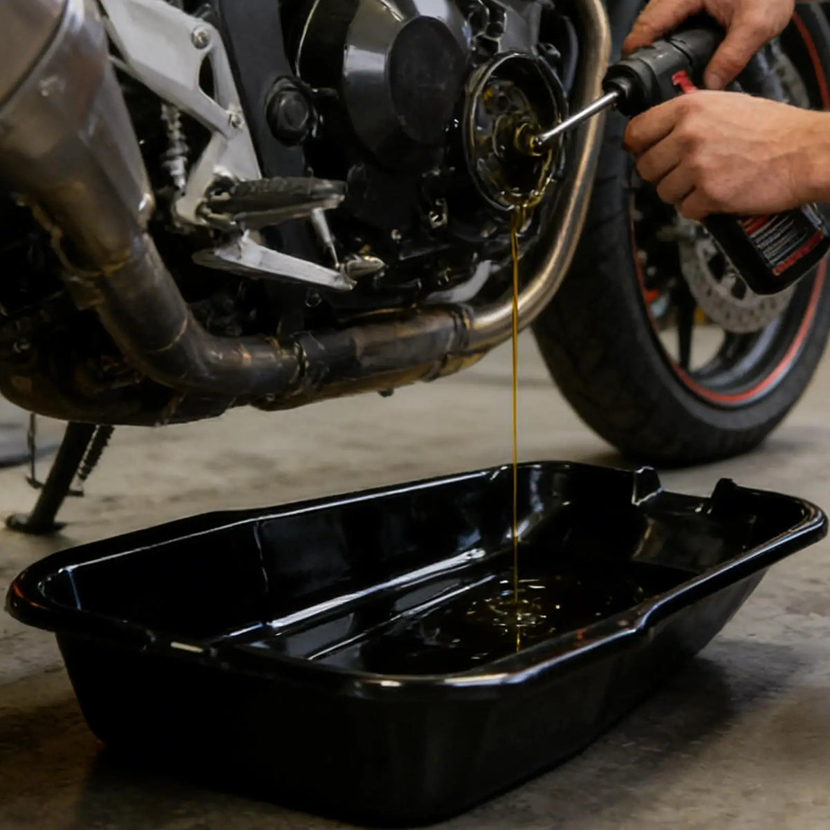 Large Motorcycle Oil Drain Pan | Leak-Proof Engine Maintenance Oil Drain Pan QXL
