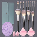 18-Pc Makeup Brush Set with Sponge, Puff & Storage Bag Makeup Brush Set QXL GRAY