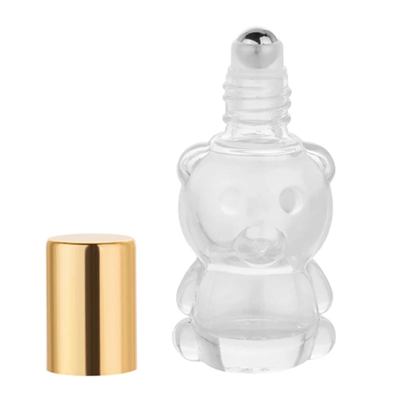 8ml Bear Glass Roller Bottle | Refillable Essential Oil Vial Glass Roller Bottle QXL