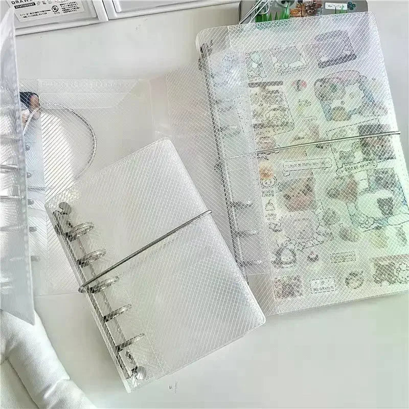 A6 M5 PP Three-Fold Loose Leaf Notebook Cover | Mini Portable Notebook Cover QXL
