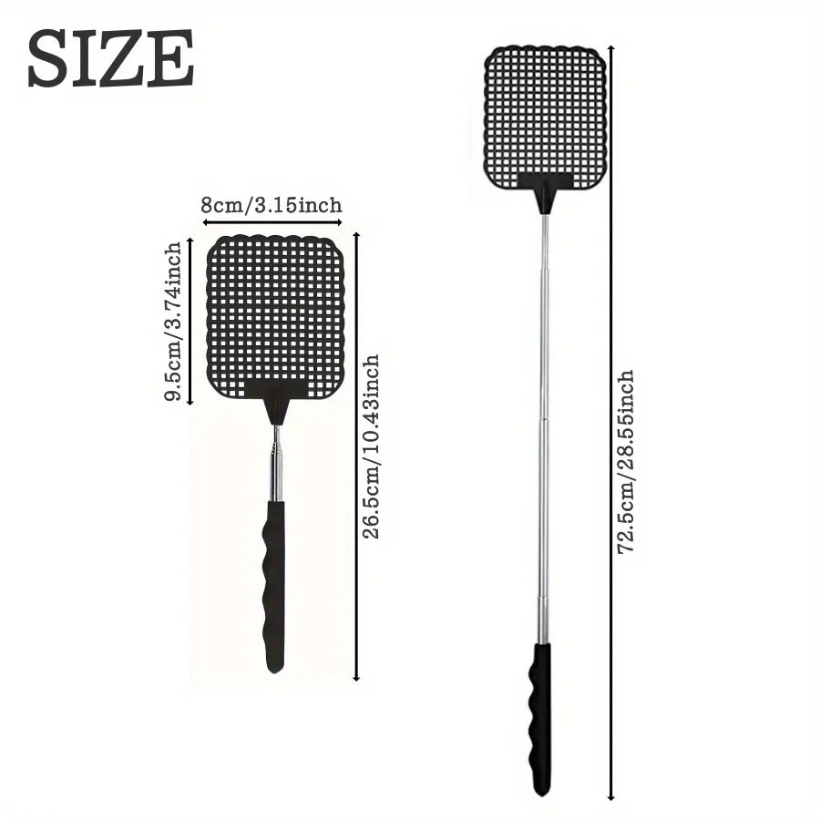Retractable Stainless Steel Fly Swatter | Extendable Handle Fly Swatter QXL