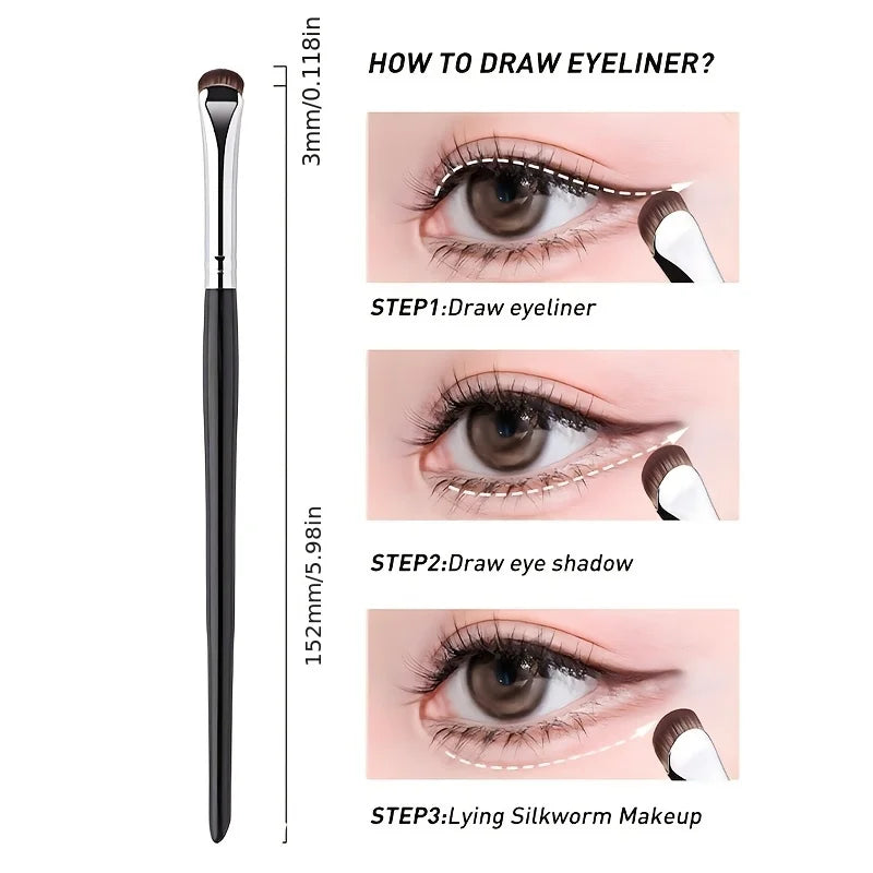 Black Crescent Eyeliner Brush | Ultra-Thin Precision Eye Brush Eyeliner Brush QXL