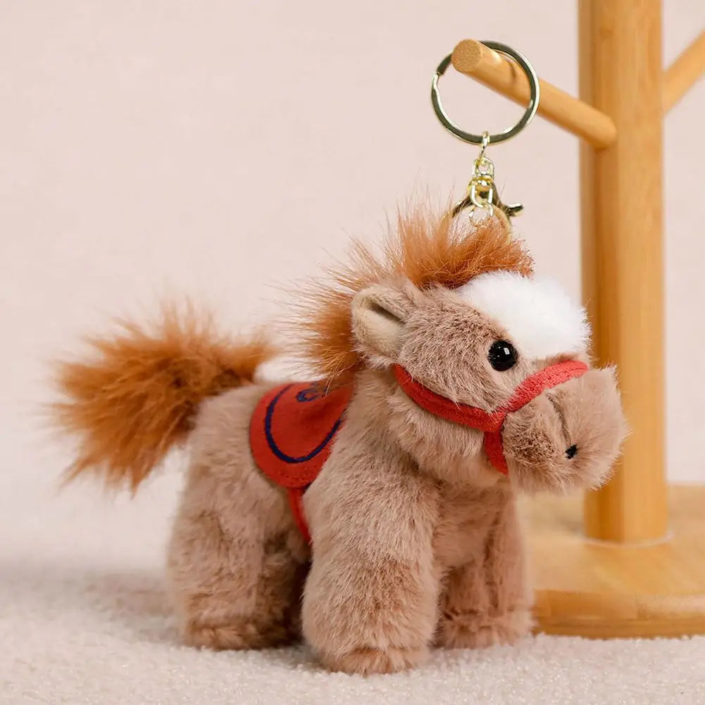 Plush Horse Keychain | Chinese Vintage Style Pony Bag Charm Plush Keychain QXL