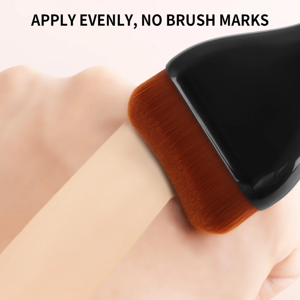 Ronshadow Wave Curved Foundation Brush – Ultra Thin Flat Foundation Brush QXL