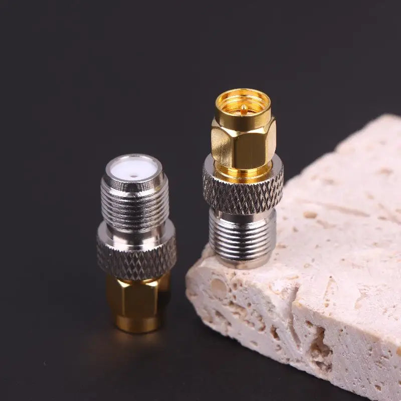 2-Pack SMA Male to F Female RF Coaxial Adapter | Gold Plated RF Coaxial Adapter QXL
