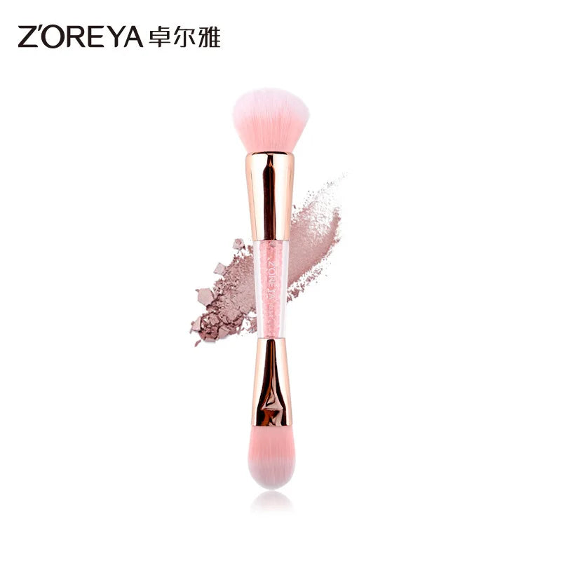 Double-Ended Blush & Contour Brush | Soft Acrylic Handle Makeup Brush QXL Foundation brush