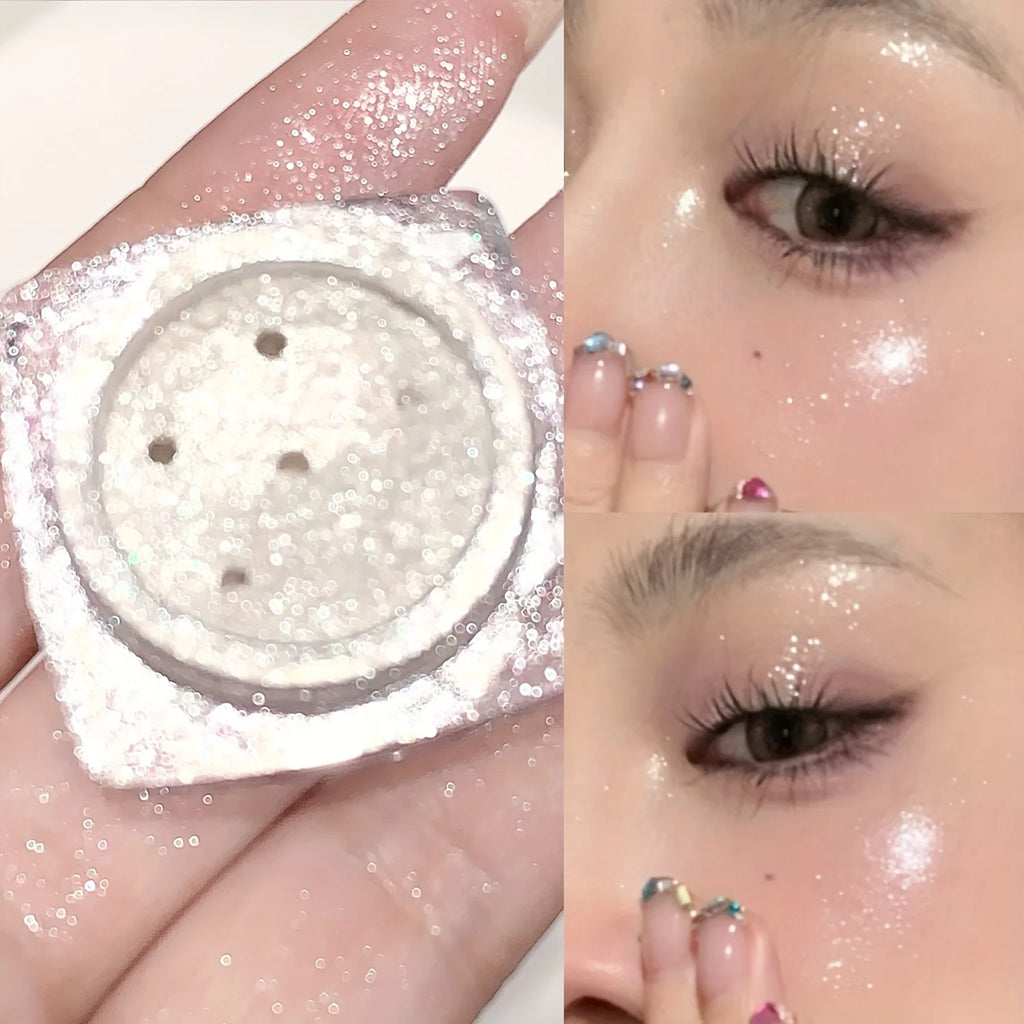 Glitter Face Highlighter Powder – Shimmer Sequins Makeup Face Highlighter Powder QXL