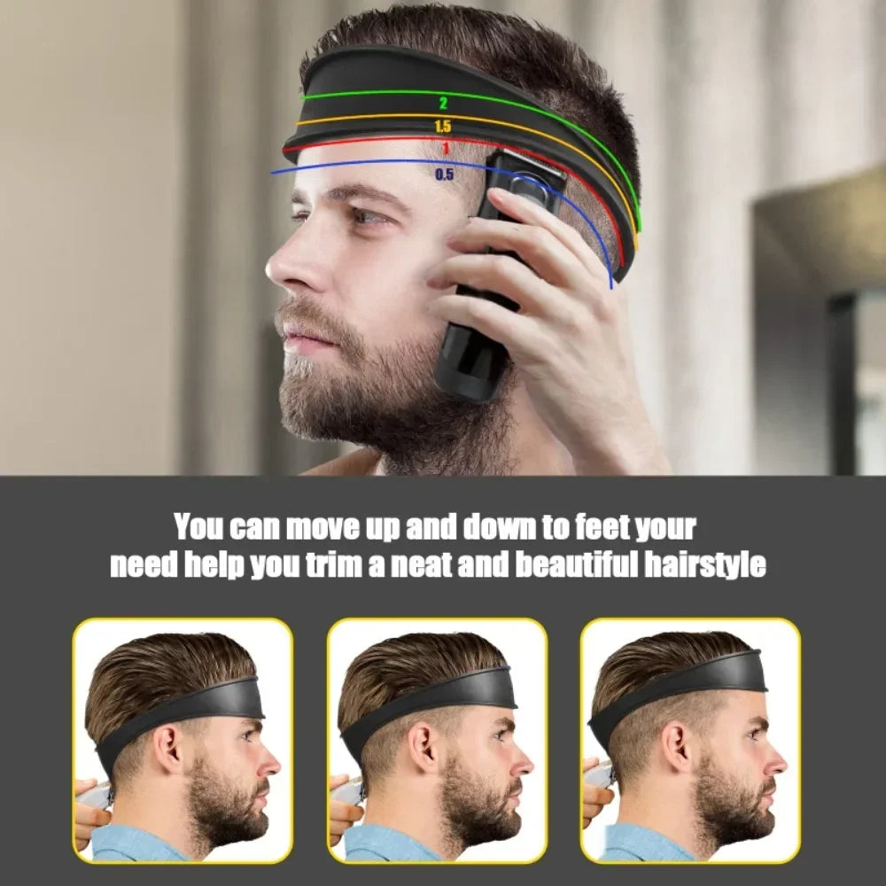 Silicone Neckline Haircut Guide Band | DIY Fade Template Hair Cutting Guide QXL