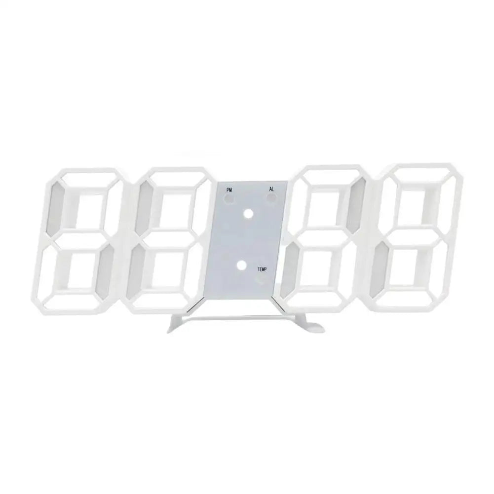 3D LED Digital Alarm Clock – Auto Dimming, Date & Temp Display LED Alarm Clock QXL White