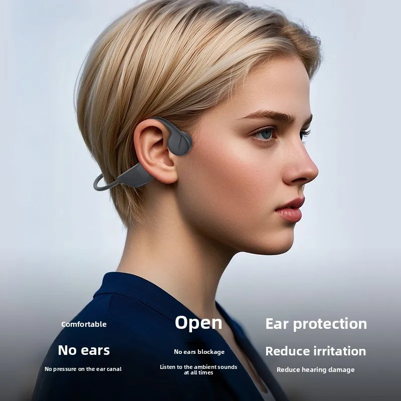 TIPSG Bone Conduction Headphones Bluetooth Sport Open-Ear Bone Conduction Headphones QXL