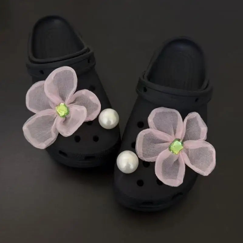Pearl Rhinestone Flower Shoe Charms Set | Ballet Shoe Decor Shoe Charms Set QXL