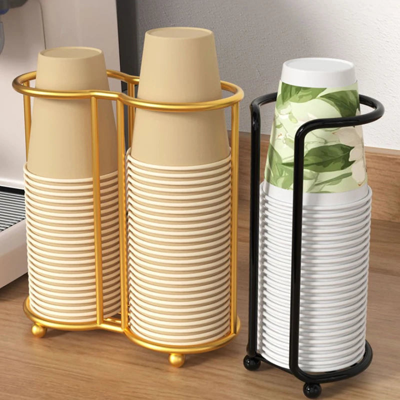Disposable Cup Holder Iron Desktop Coffee Cup Storage Rack Cup Dispenser Rack QXL