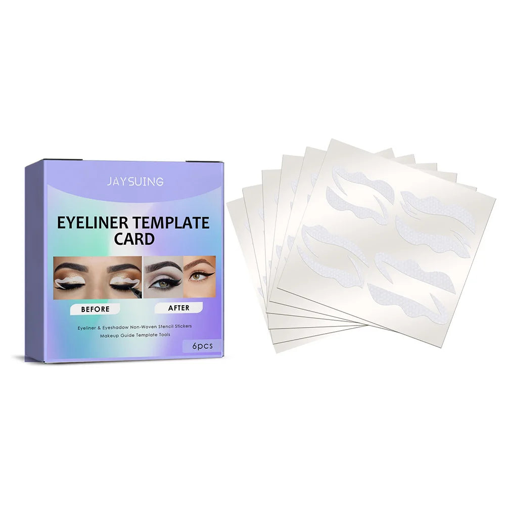 Eyeliner Stencils Kit – 24 Pairs Non-Woven Template Cards Eyeliner Stencil Kit QXL 1 box 6pcs