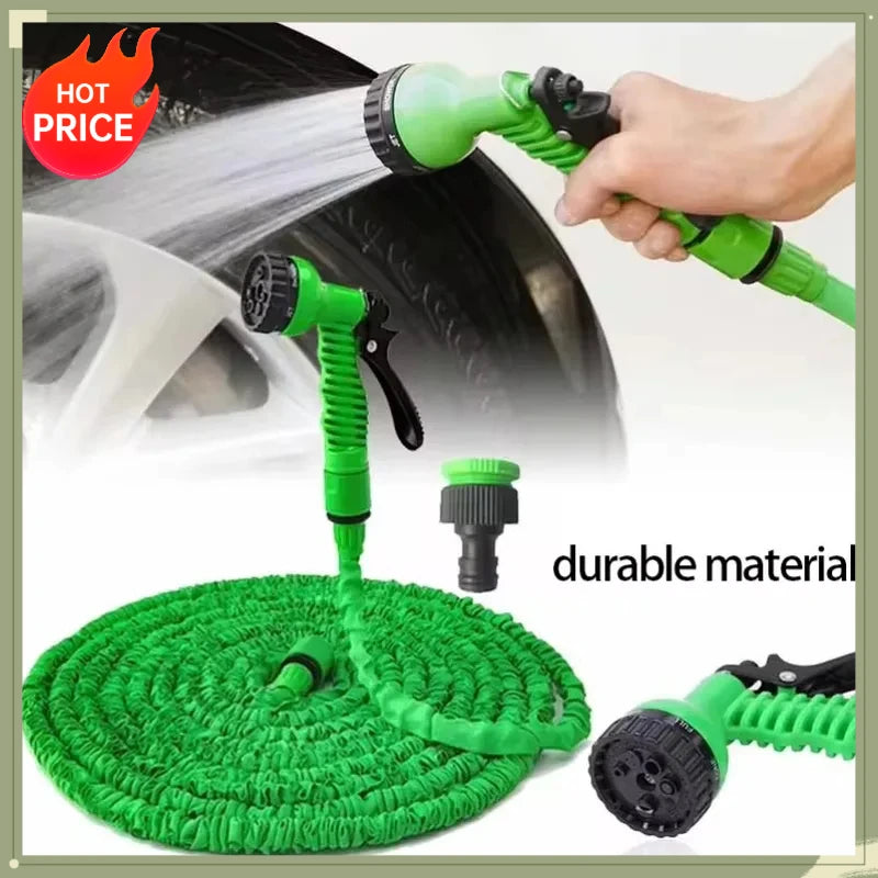 Retractable Expandable Garden Hose 25–200ft + Water Gun Nozzle Expandable Garden Hose QXL