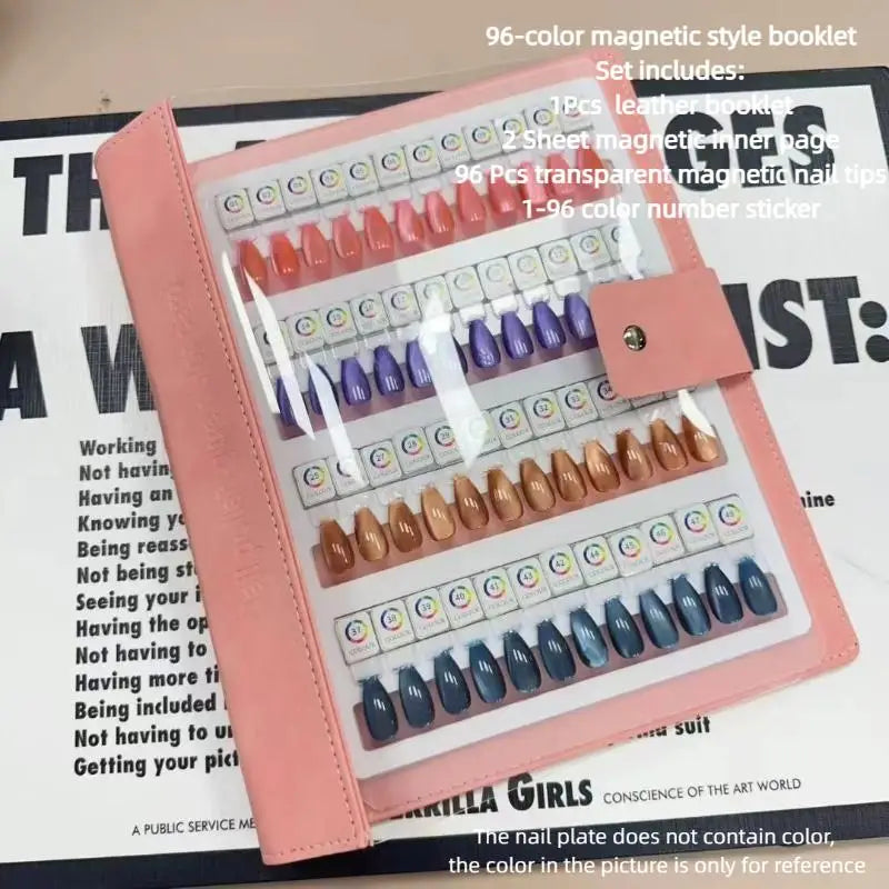 Magnetic Nail Swatch Book 48–192 Colors | Salon Display Nail Swatch Book QXL Pink 96Colors