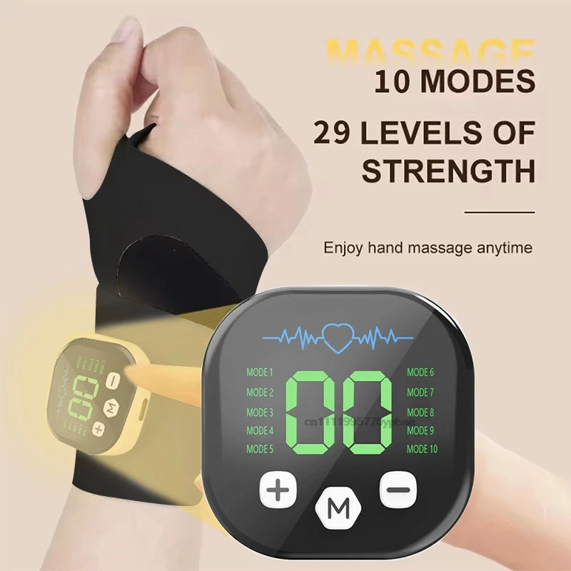 EMS Cordless Wrist Massager | 10 Modes, 29 Levels, Rechargeable Wrist Massager QXL