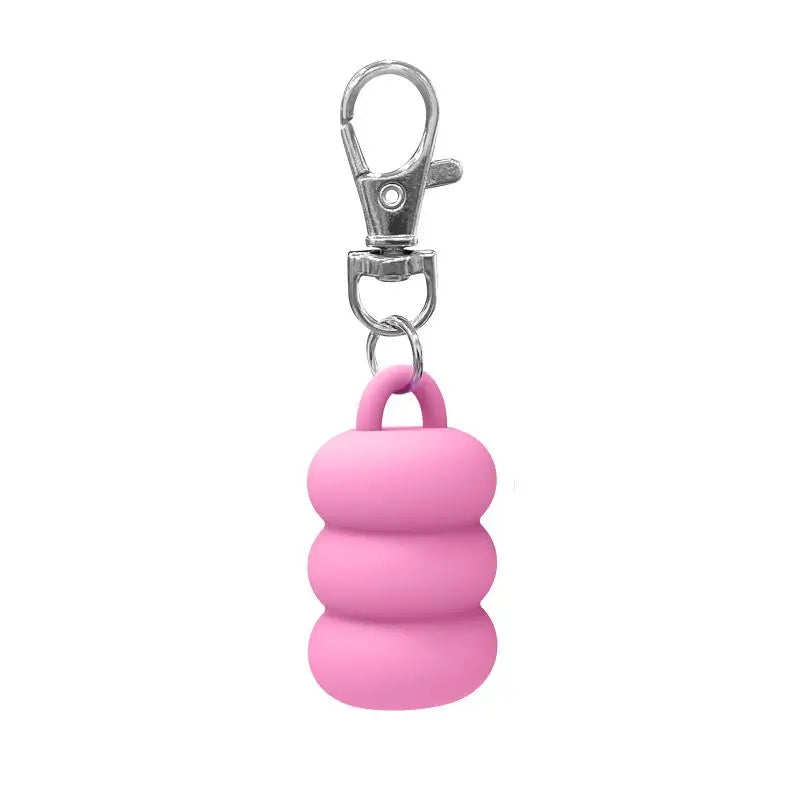 Silicone Lip Gloss Keychain Cap – Cute Donut Style Holder Lip Gloss Keychain Cap QXL Pink