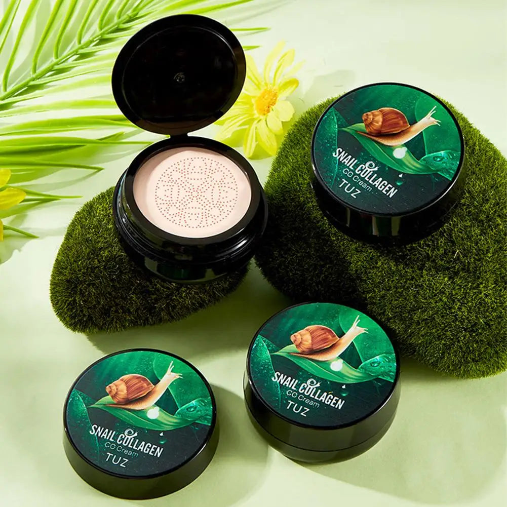 Snail Collagen CC Cream Mushroom Cushion Foundation & Concealer Cushion CC Cream QXL