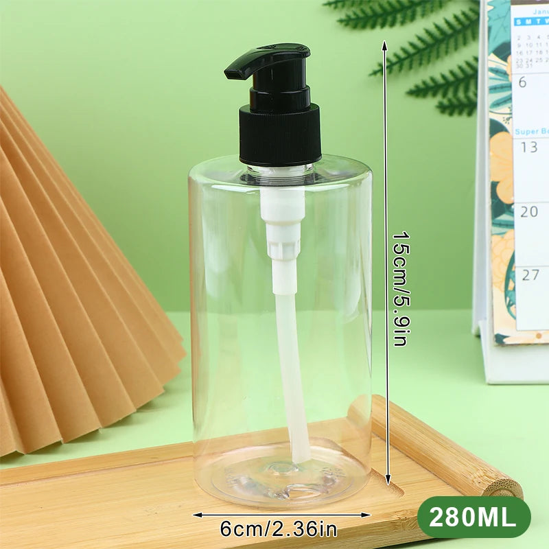Refillable Press Pump Bottle for Shampoo, Lotion & Shower Gel Travel Pump Bottle QXL 280ml Black