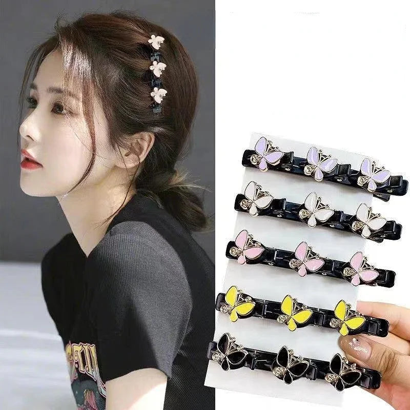 Duckbill Hair Clip | Braided Flower Bangs & Side Clip Hair Clip QXL