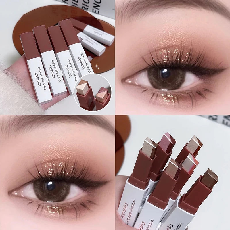 Double-Ended Glitter Eyeshadow Stick | Waterproof Shimmer Pen Eyeshadow Stick QXL