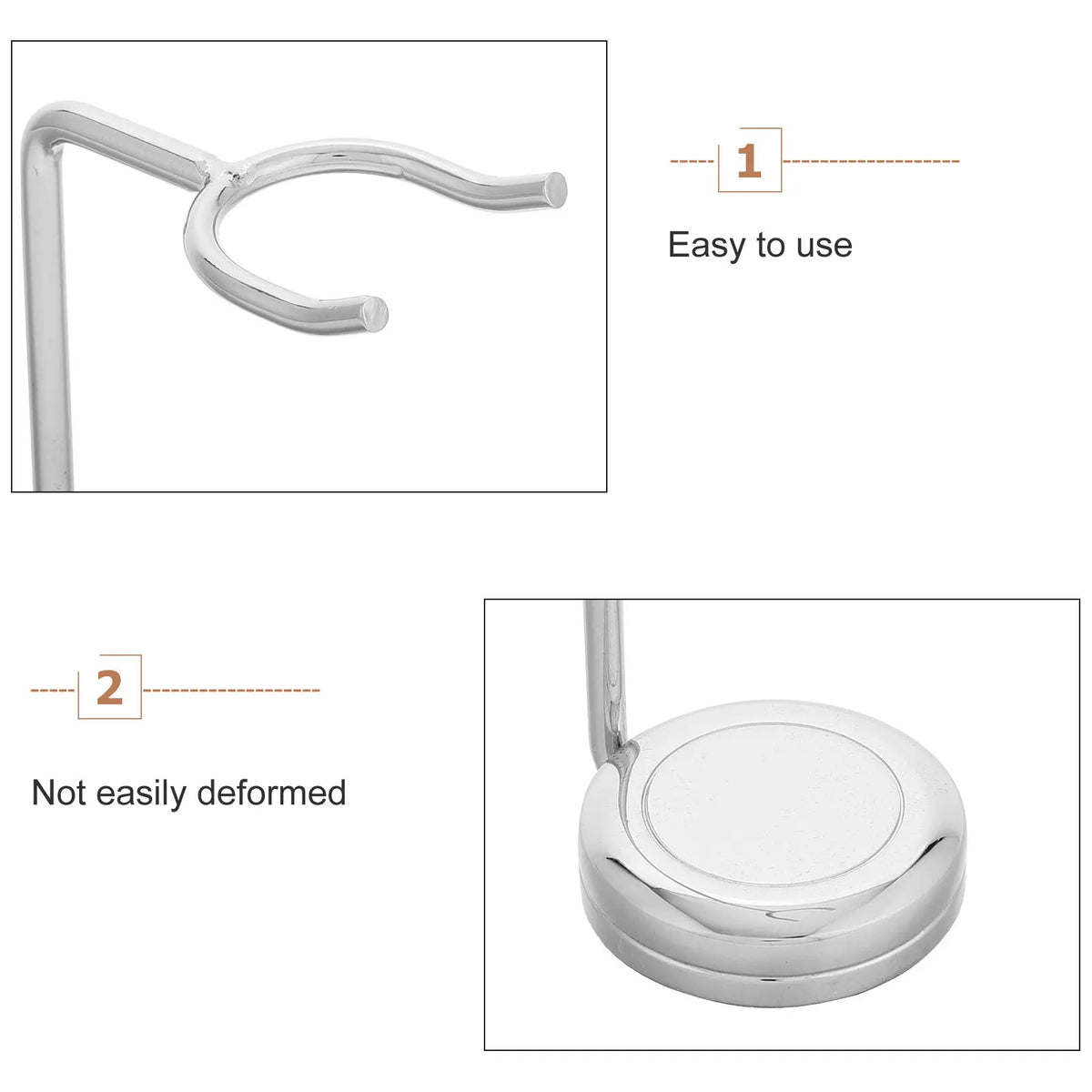 Zinc Alloy Shaving Brush Stand & Razor Drying Rack – Silver Shaving Brush Stand QXL