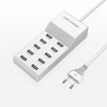 10-Port USB Wall Charger Hub | LCD Display | EU US UK Plug USB Charging Hub QXL 10USB EU Plug