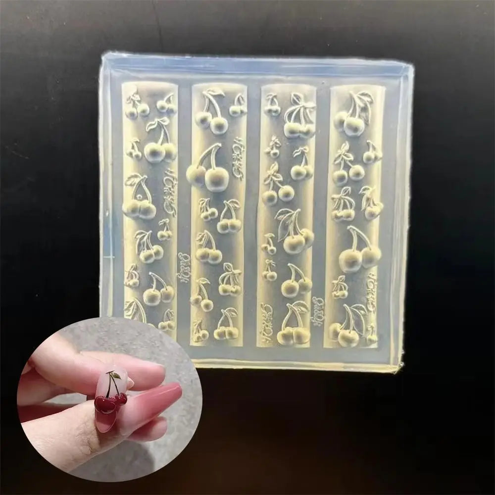 3D Cherry Silicone Nail Art Mold | DIY Manicure Template Nail Art Mold QXL Default Title