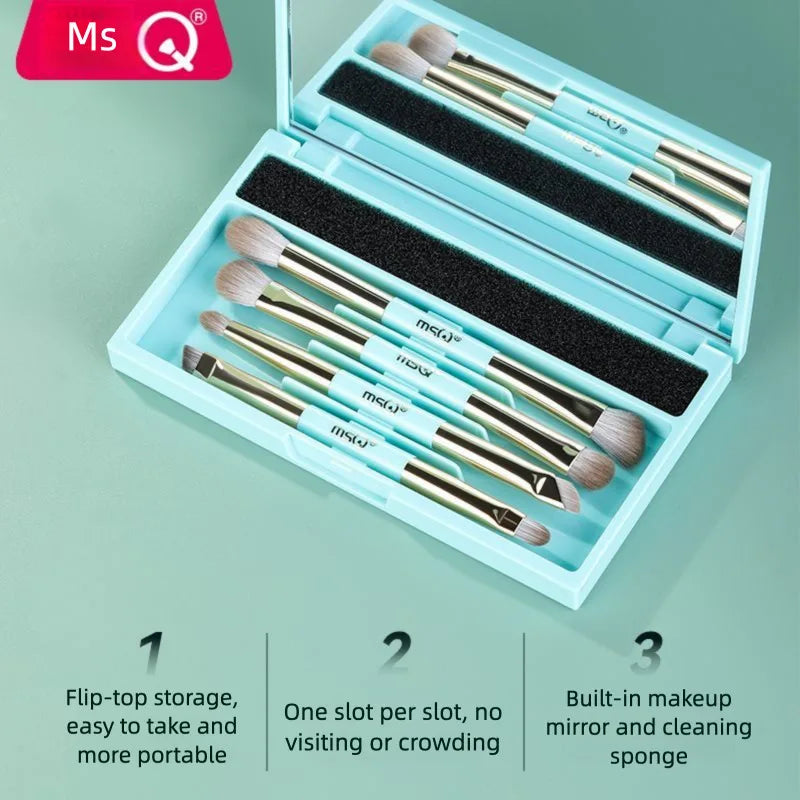 MSQ 4-Piece Eyeshadow Brush Set | Eye Smudge & Detail Brushes Eyeshadow Brush Set QXL