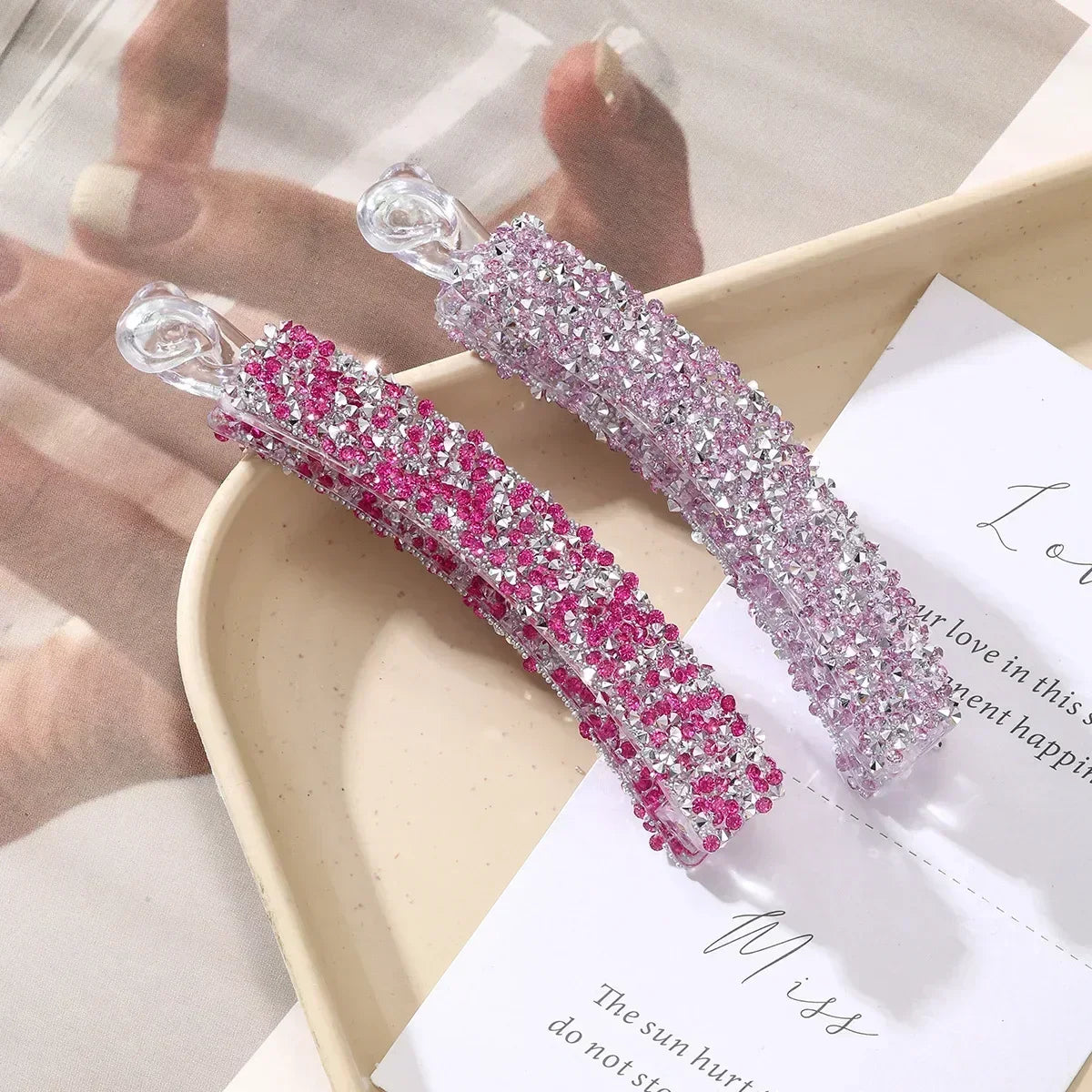 Rhinestone Banana Hair Clips – Pearl Claw Clamp Barrettes Banana Claw Hair Clip QXL