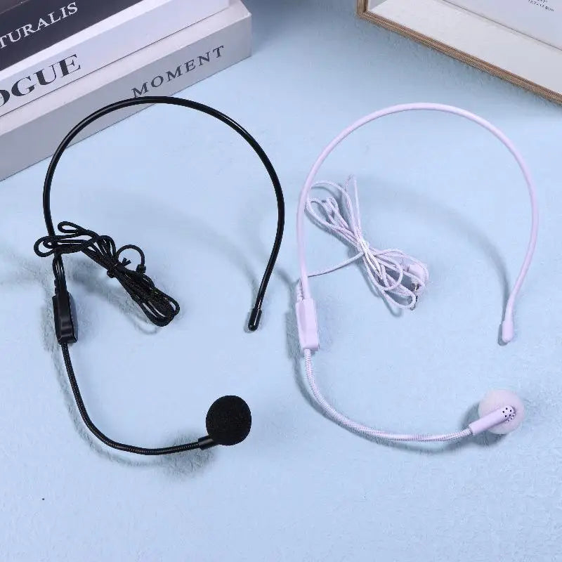 Wired 3.5mm Head-Mounted Headset Mic for Teaching & Meetings Headset Microphone QXL