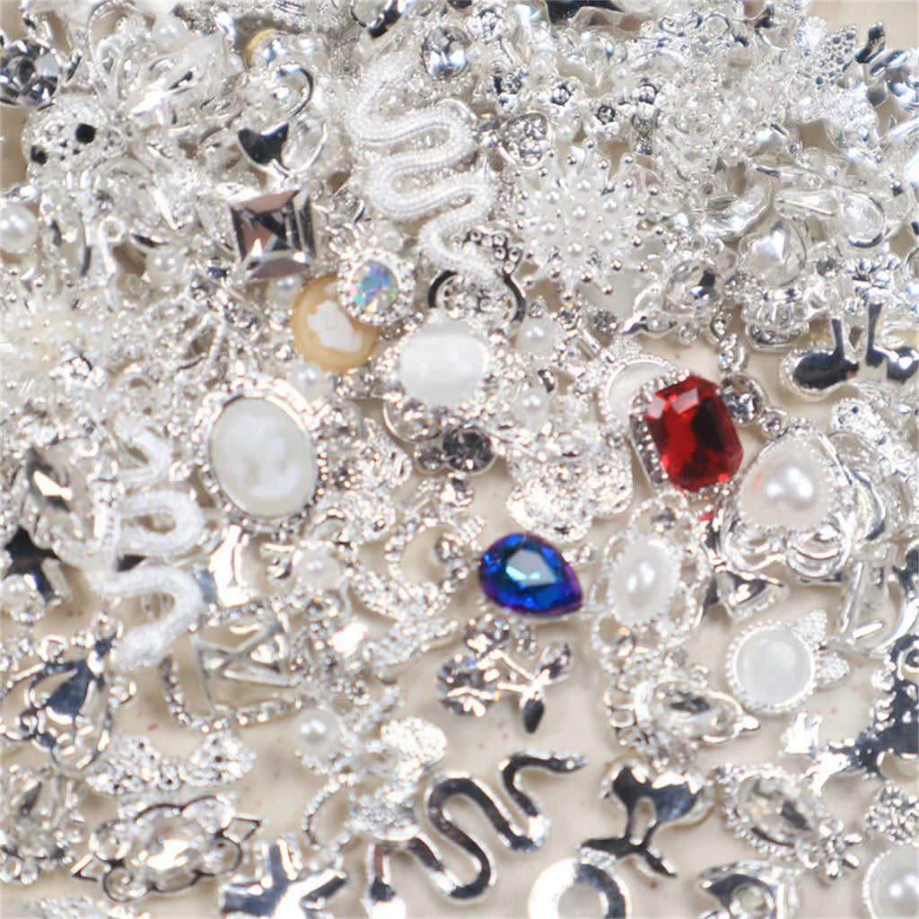 10-Pc 3D Alloy Nail Charms | Starfish Pearl Shell Kawaii Nail Art Charms QXL 10pcs