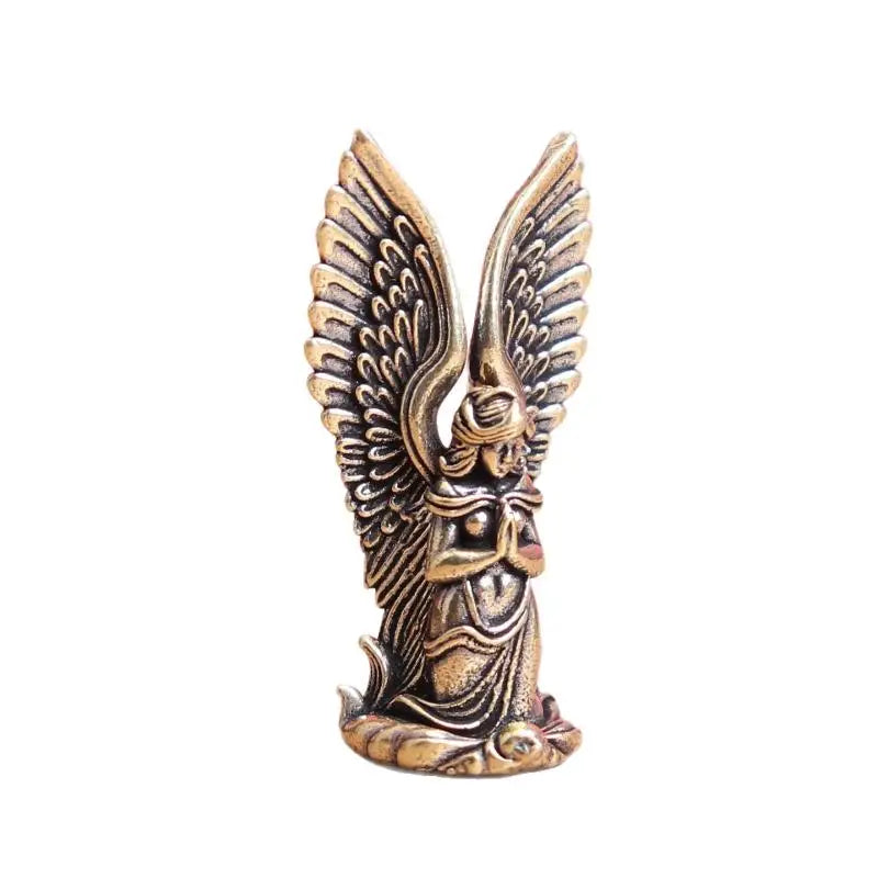 Brass Guardian Angel Miniature Figurine | Desk & Home Décor Miniature Figurine QXL