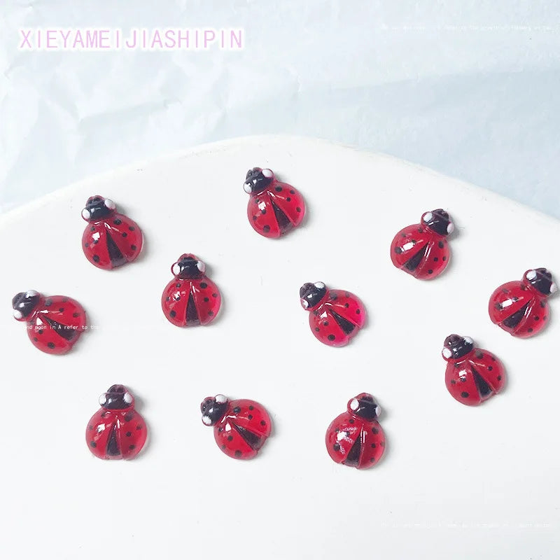20-Pack Ladybug Nail Charms | Flatback Rhinestones for Nail Art Nail Art Charms QXL