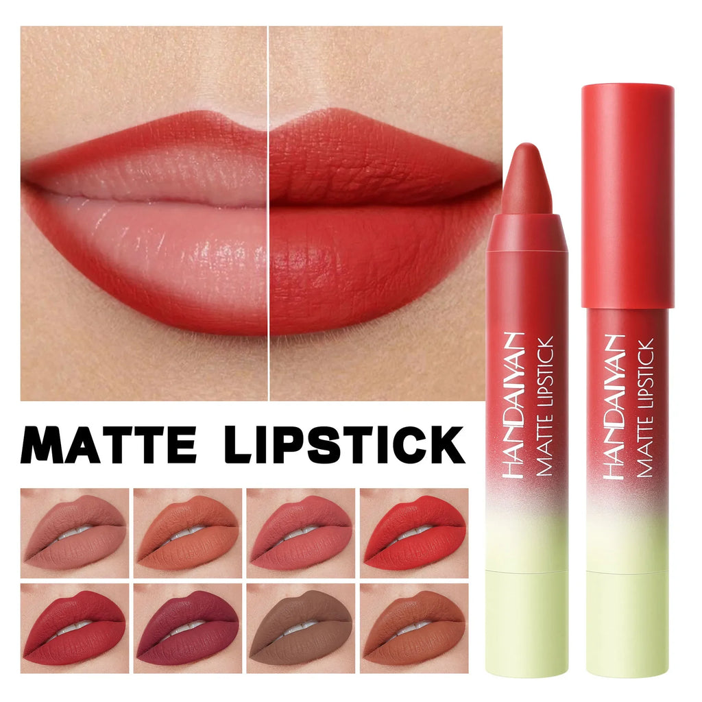 Handaiyan Matte Velvet Lip Crayon – 8 Colors Waterproof Liner Matte Lip Crayon QXL