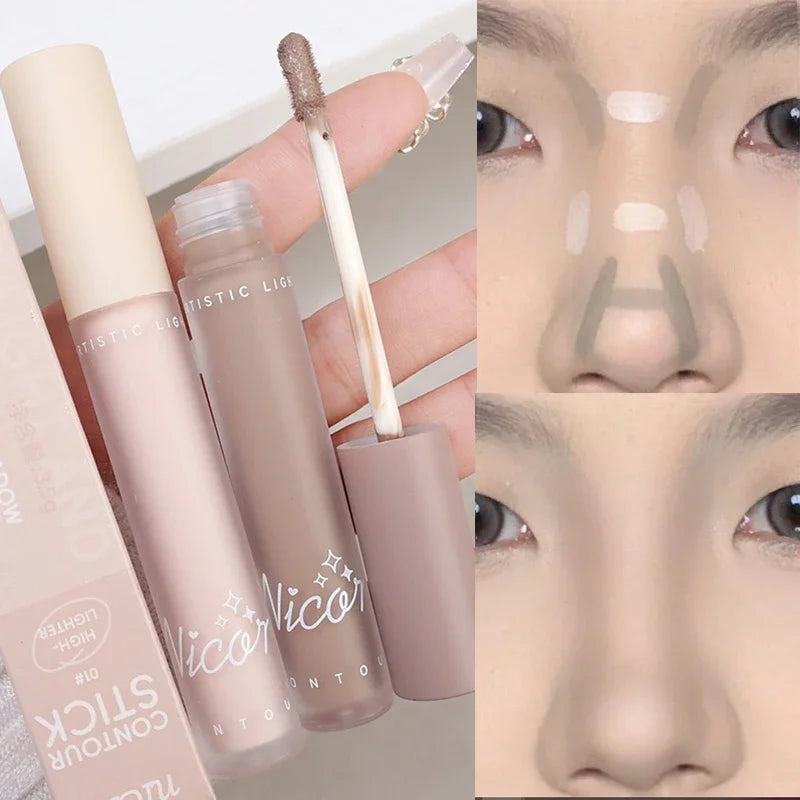 Liquid Contour & Highlight Pen | Waterproof Matte Bronzer Contour Highlighter Pen QXL