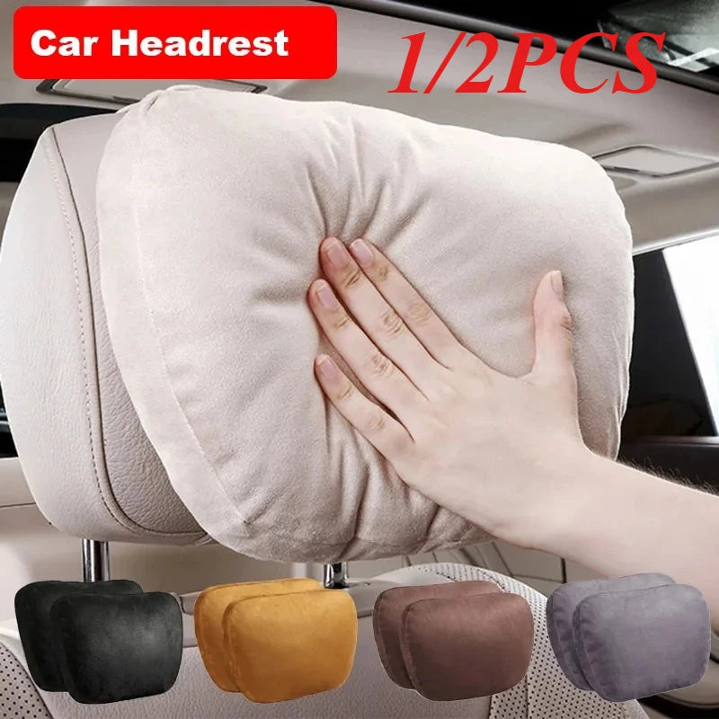 Car Headrest Neck Cushion | Maybach-Style Suede Pillow Car Neck Cushion QXL