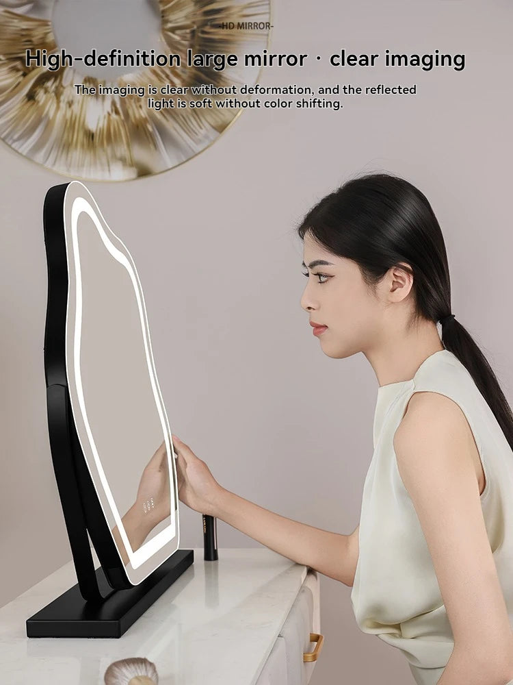 Cloud-Shape HD LED Lighted Desktop Makeup Mirror | Vanity LED Vanity Mirror QXL