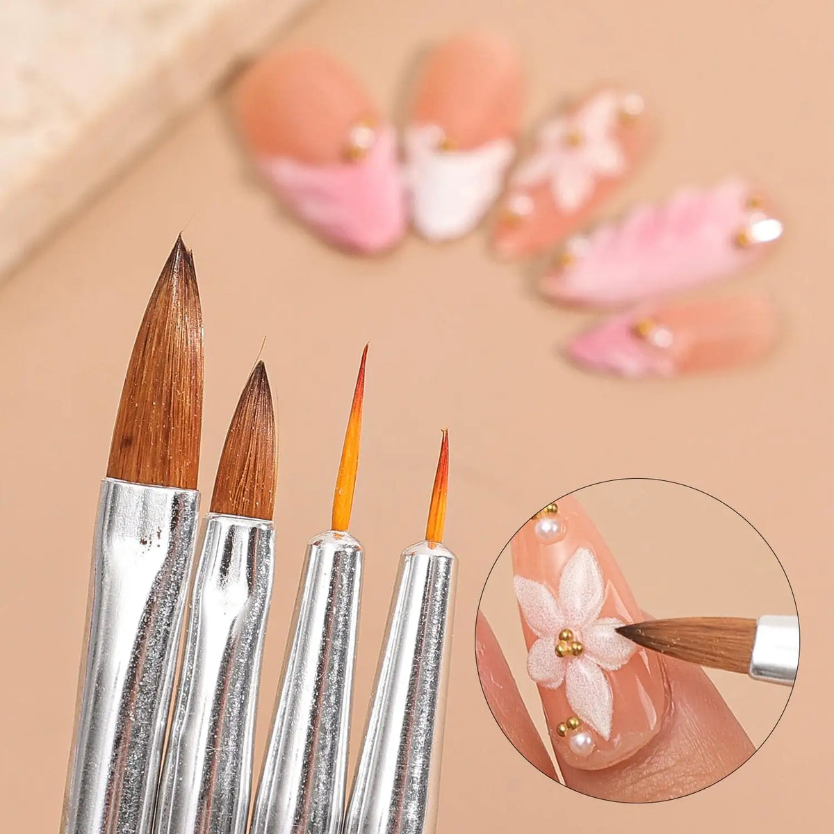 15-Pc Nail Art Brush Set | UV Gel, Acrylic & Liner Pens Nail Art Brush Set QXL