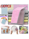 Double-Sided Coconut Shell Scrubbing Cloths | Non-Scratch 10-Pack Kitchen Scrubbing Cloth QXL Random Color 5pcs