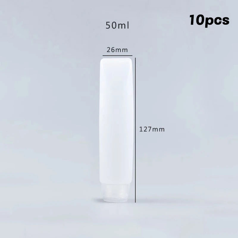10-Pack Refillable Squeeze Tubes 30/50ml | Travel Cosmetic Bottles Refillable Travel Tubes QXL 50ML