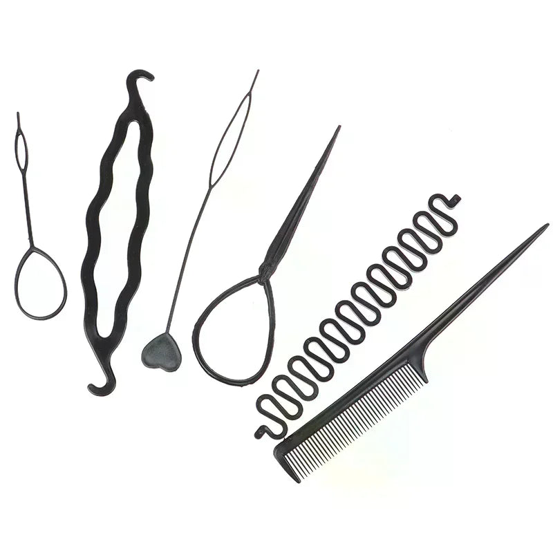 6-Piece Kids Spiral Twist Hair Braiding & Curler Tool Set Hair Styling Set QXL