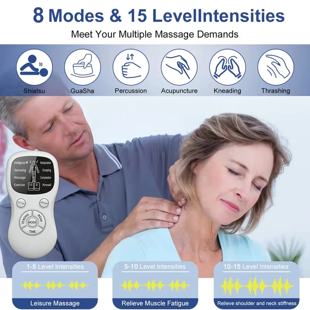 EMS & TENS Muscle Stimulator | 8 Modes, 15 Intensities Muscle Stimulator QXL