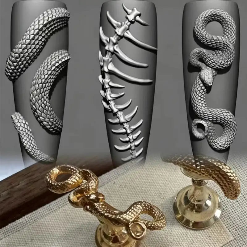 Skeleton 3D Nail Art Silicone Mold | Gothic Charm Mould Nail Art Mold QXL