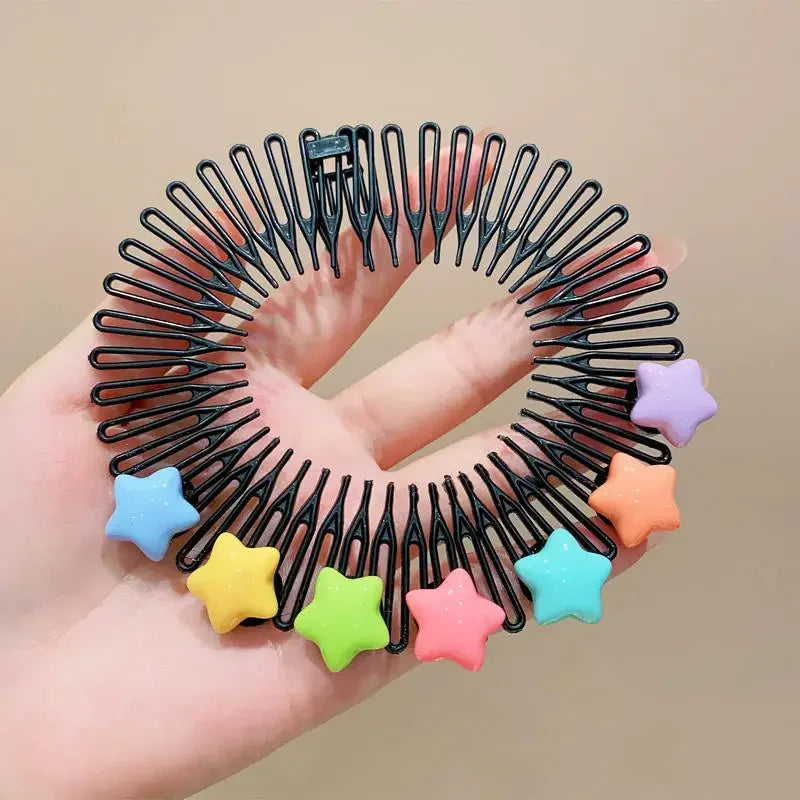 Y2K Star & Heart Hair Comb Clips | Colorful Girls Accessories Hair Comb Clip QXL
