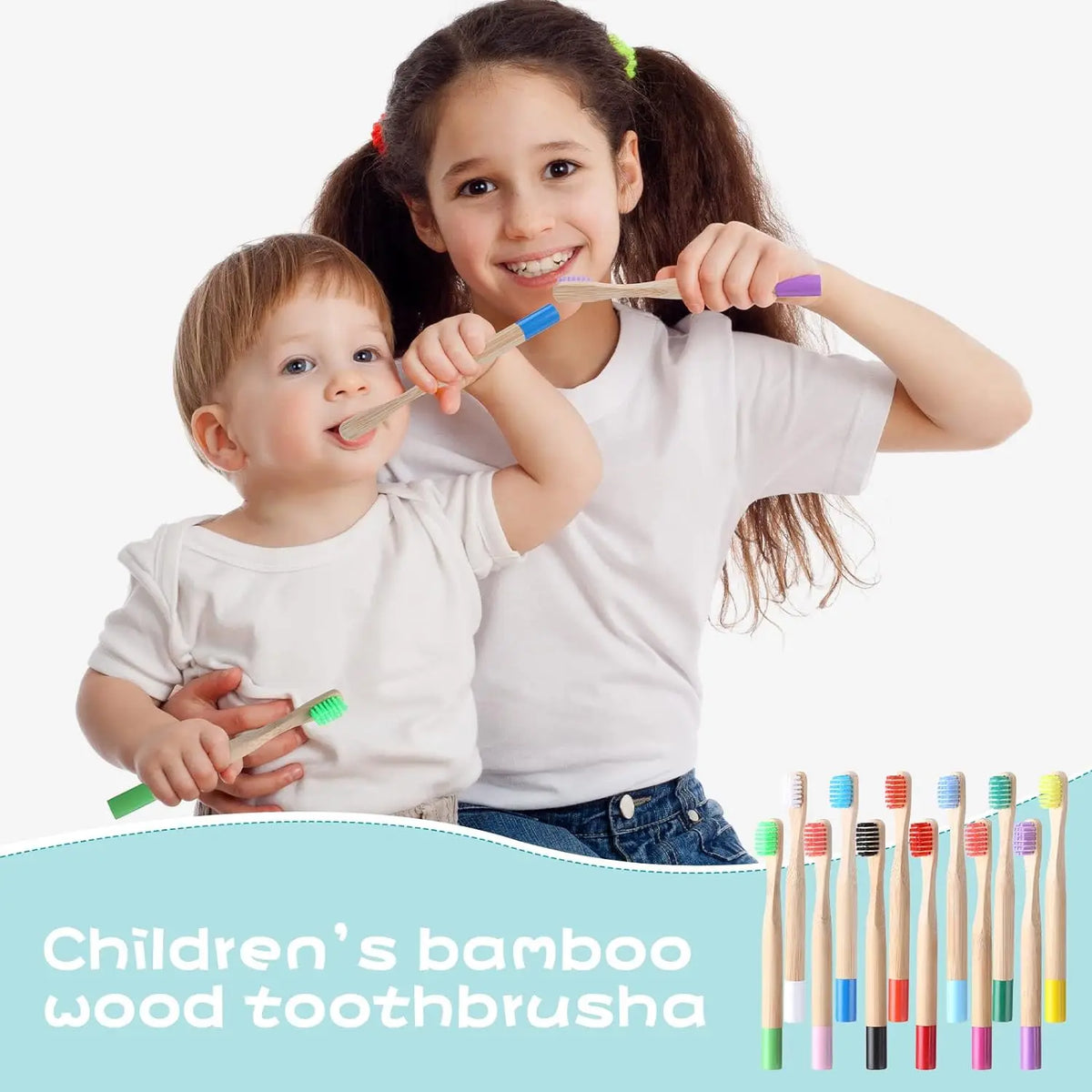 10-Pack Bamboo Toothbrush | BPA-Free Eco-Friendly Kids & Adults Bamboo Toothbrush Set QXL