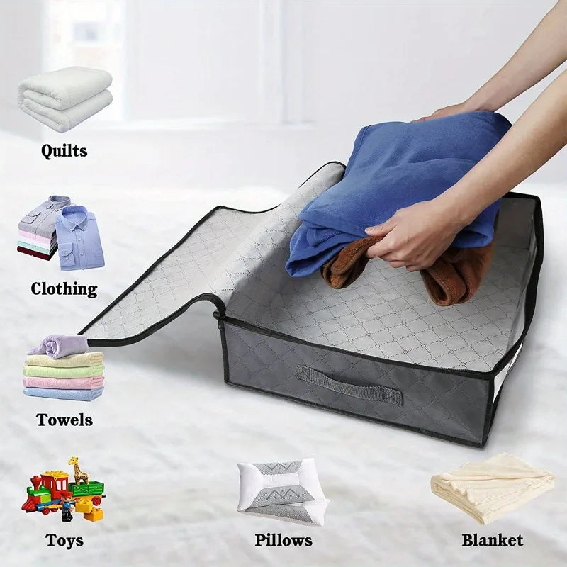 Foldable Nonwoven Dustproof Clothes Storage Bag with Zipper Clothes Storage Bag QXL