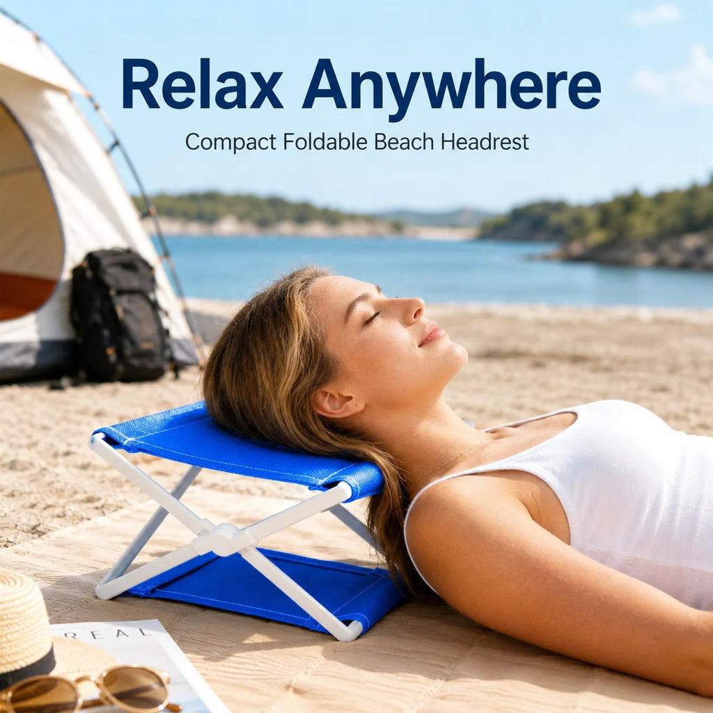 Foldable Beach Headrest Pillow | Compact Outdoor Travel Rest Foldable Outdoor Pillow QXL