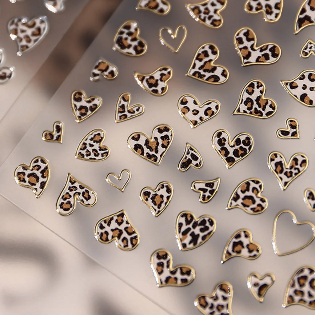 5D Leopard Print Y2K Nail Art Stickers | Self-Adhesive Decals Nail Art Stickers QXL